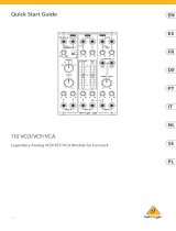 Behringer 110 VCO/VCF/VCA Legendary Analog VCO/VCF/VCA Module for Eurorack Guía de inicio rápido
