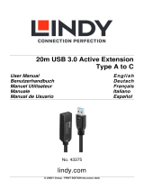 Lindy 43375 20m USB 3.0 Active Extension Cable Manual de usuario