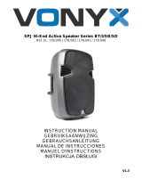 Vonyx 178.045 SPJ-1500ABT SPJ Hi-End Active Speaker Manual de usuario
