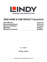 Lindy 38365 4K60 HDMI and USB SDVoE Transceiver Manual de usuario