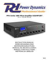 Power Dynamics 952.080 PPA Series 100V Mixer-Amplifier USB/MP3/BT Manual de usuario