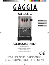 Gaggia RI9380 Classic Pro Espresso Machine Manual de usuario