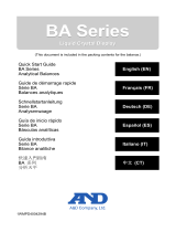 AND 162C-BA-BC BA Series Analytical Balances Guía del usuario