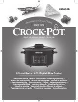 Crock-Pot CROCK POT CSC052X 4.7L Digital Slow Cooker Manual de usuario