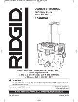 RIDGID 1000RV0 Pro Pack Plus Wet-Dry Vac El manual del propietario