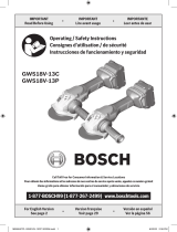 Bosch GWS18V-13C PROFACTOR 18V Spitfire Connected Ready Manual de usuario