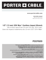 Porter Cable PCCF920 20V Max Cordless Impact Wrench Manual de usuario