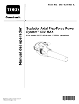 Toro Electric Battery Leaf Blower 60V MAX* Flex-Force Power System 51825T - Tool Only Manual de usuario