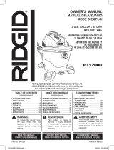 RIDGID RT12000 Cordless Wet and Dry Vacuum Cleaner El manual del propietario