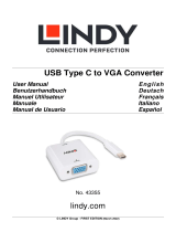 Lindy 43355 USB Type C to VGA Converter Manual de usuario