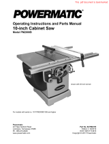 Powermatic 2000B table saw - 5HP 3PH 230/460V 50" RIP Manual de usuario