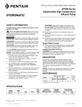 Hydromatic HTS50 Series Submersible High Temperature Effluent Pump El manual del propietario