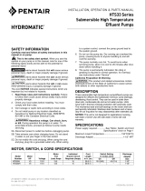 Pentair HTS33 Series Hydromatic Submersible High Temperature Effluent Pumps El manual del propietario
