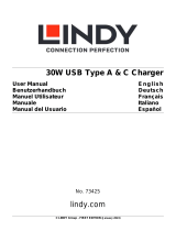 Lindy 30W USB Type A & C Charger UK Plug Manual de usuario