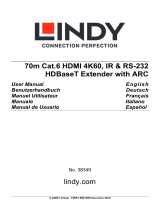 Lindy 70m Cat.6 HDMI 4K60, Audio, IR & RS-232 HDBaseT Extender Manual de usuario