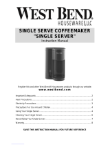 West Bend SINGLE SERVE COFFEEMAKER Manual de usuario
