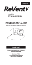 ReVent RVS150 Guía de instalación
