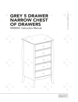 Beautiful Beautify 4000003 Grey 5 Drawer Narrow Chest of Drawers Manual de usuario