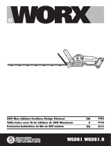 Worx WG261.9 20V Max Lithium Cordless Hedge Trimmer Manual de usuario