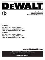 DeWalt DCF911 20V Max 1-2 Inch Impact Wrench Manual de usuario