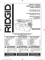RIDGID 4522 4.5 Gallon Pro Pack Portable Wet/Dry Vacuum Manual de usuario