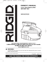 RIDGID 40500 4 U.S. Gallon-15 Liter Wet-Dry VAC Manual de usuario