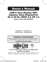 Tripp Lite TRIPP-LITE U444-2DP-MST4K6 USB-C Dual Display MST Adapter El manual del propietario