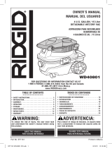 RIDGID 40801 4 U.S. Gallon 15 Liter Detachable Wet/Dry Vac Manual de usuario