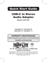 Tripp Lite TRIPP-LITE U437-001 USB-C to Stereo Audio Adapter Guía del usuario