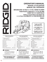 RIDGID R8481 18-Volt OCTANE Cordless Brushless 3-1-4 in. Hand Planer Manual de usuario