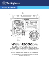 Westinghouse WGen12000DFc Dual Fuel Portable Generator Manual de usuario