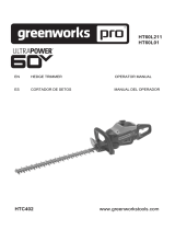 Greenworks HT60L211 60V Hedge Trimmer Manual de usuario