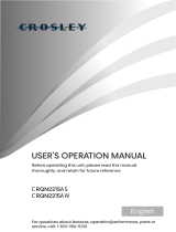 Crosley CRQN2215AS Manual de usuario