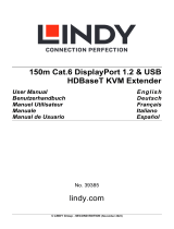 Lindy 150m Cat.6 DisplayPort 1.2, USB, IR & RS-232 HDBaseT KVM Extender Manual de usuario