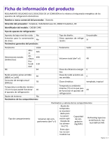 Dometic C40G2 | Product Information Sheet ES Información del Producto