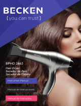 Becken secador de cabelo PROFISSIONAL BPHD2663 El manual del propietario