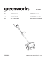 Greenworks 2600802LC 12'' Snow shovel El manual del propietario