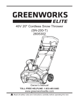 Greenworks 40V Snow Thrower El manual del propietario