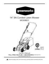 Greenworks NEWER 2507402-MO09B01 14''9A mower El manual del propietario