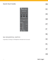 Behringer 962 SEQUENTIAL SWITCH Guía de inicio rápido